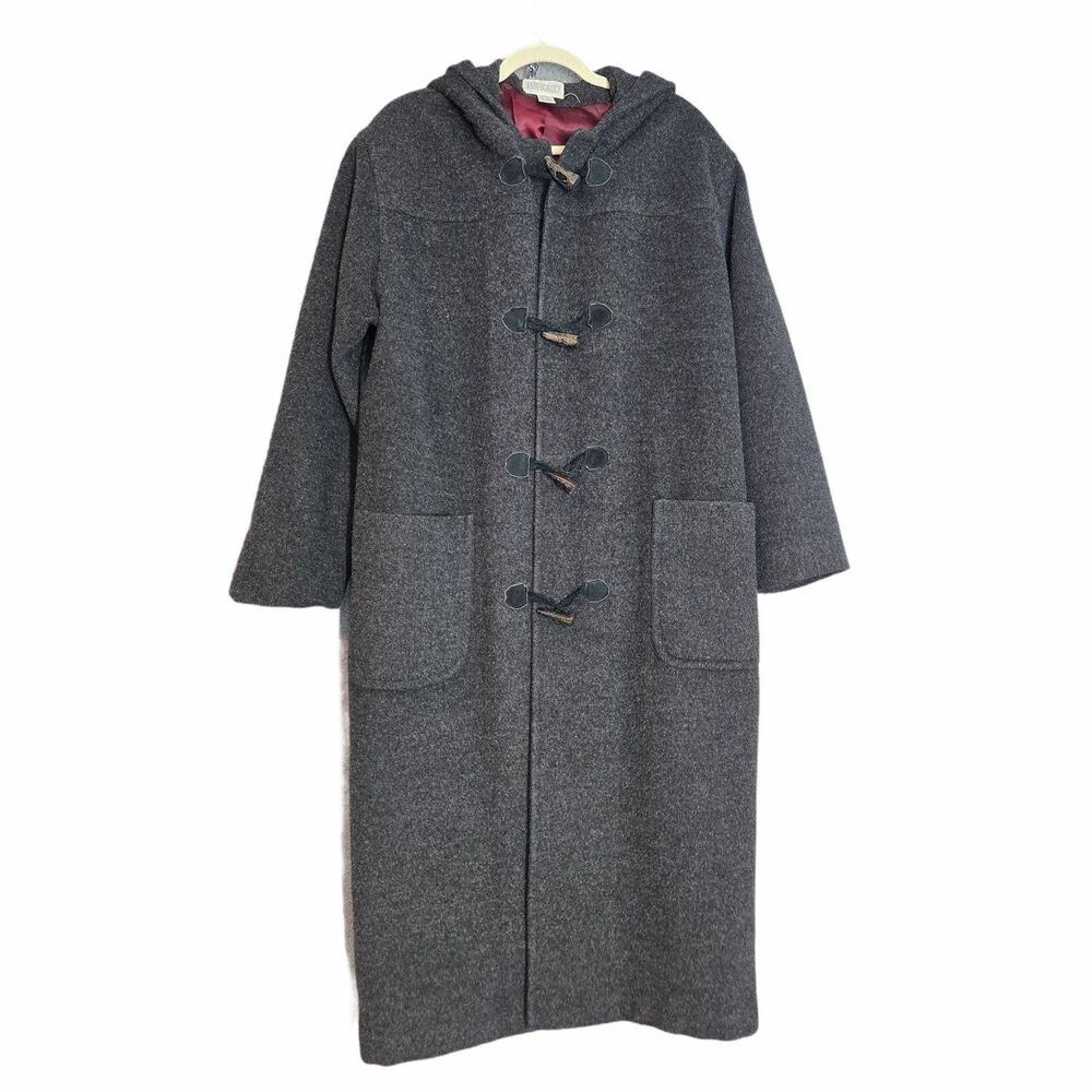 Lands' End Coat Vintage Womens Size 16 Gray Shell: Hooded